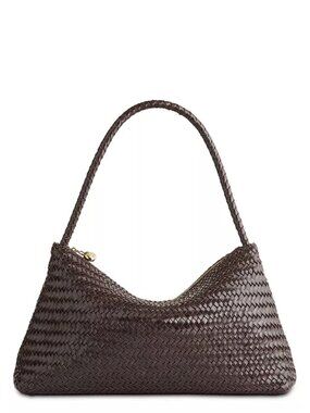 Madewell The Signature Woven Leather Large Shoulder Bag in Coffee Bean